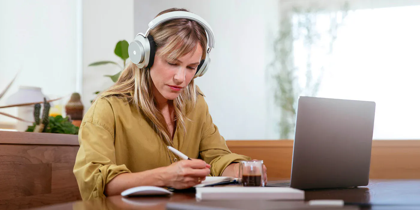 MW75-Neuro headset with EEG electrodes in the ear cushions
